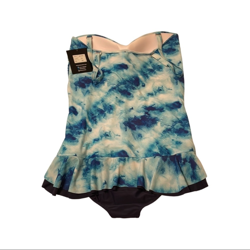 Mazu Swim Ocean Print One Piece Swimsuit 24W - Picture 6 of 9